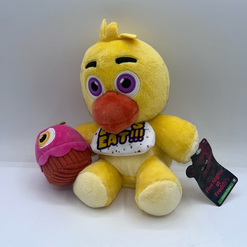 Yellow Plush Chick Stuffed Animal with Cupcake Toy